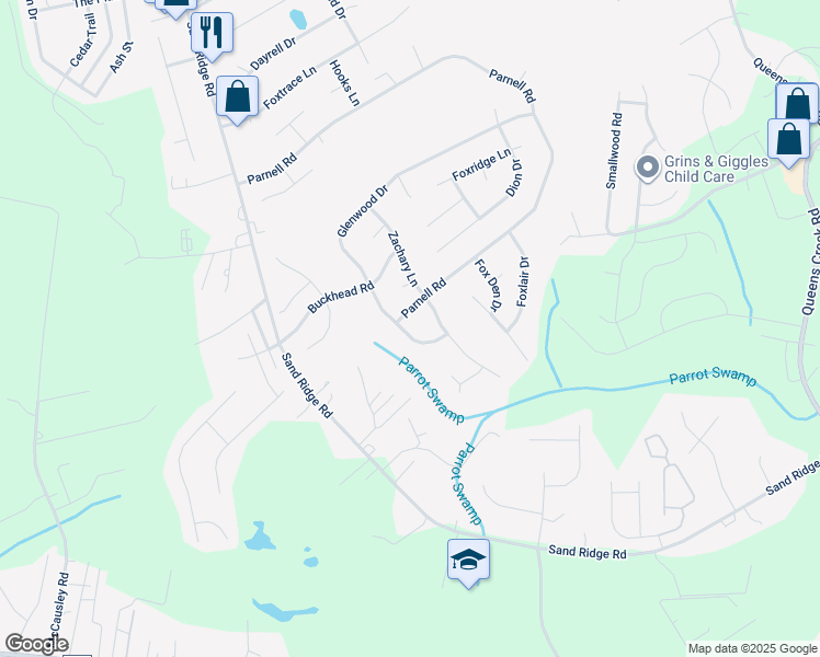 map of restaurants, bars, coffee shops, grocery stores, and more near 209 Glenwood Drive in Hubert