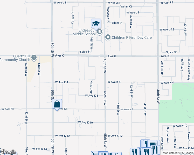 map of restaurants, bars, coffee shops, grocery stores, and more near 43455 Honeybee Lane in Lancaster