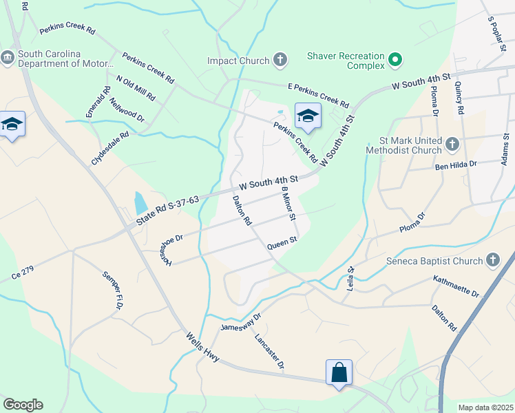 map of restaurants, bars, coffee shops, grocery stores, and more near 1009 Hillsboro Drive in Seneca