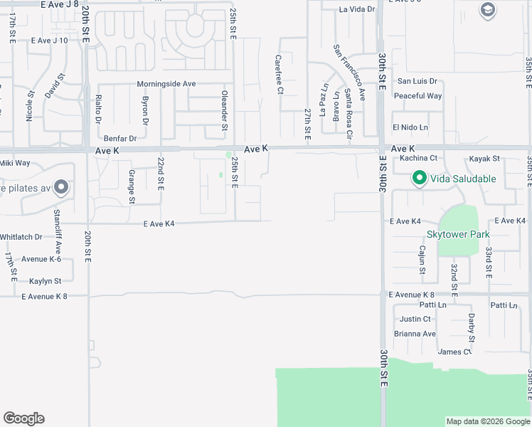 map of restaurants, bars, coffee shops, grocery stores, and more near 43414 Tranquility Court in Lancaster