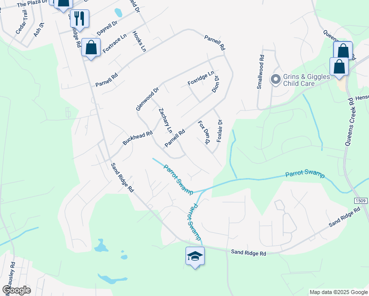 map of restaurants, bars, coffee shops, grocery stores, and more near 235 Zachary Lane in Hubert