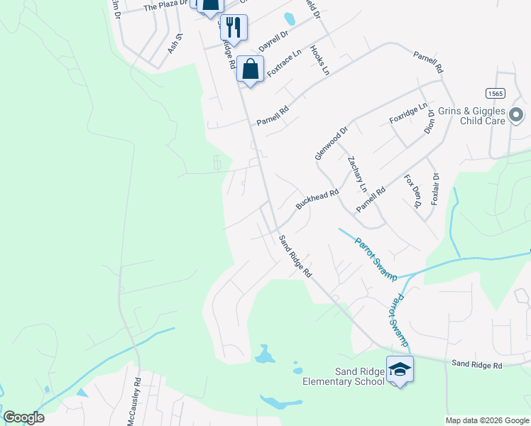 map of restaurants, bars, coffee shops, grocery stores, and more near 208 Fox Way South in Hubert