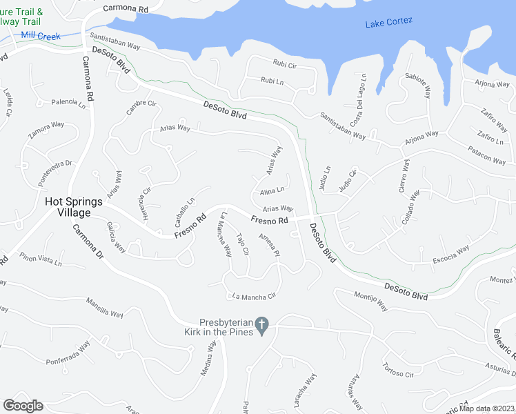 map of restaurants, bars, coffee shops, grocery stores, and more near 141 Arias Way in Hot Springs Village