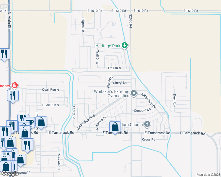 map of restaurants, bars, coffee shops, grocery stores, and more near 1017 Stephanie Lane in Altus