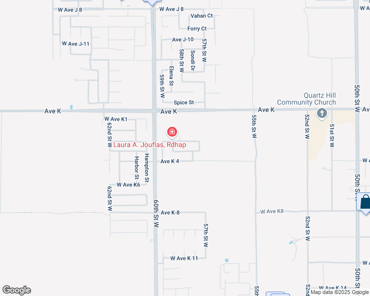 map of restaurants, bars, coffee shops, grocery stores, and more near 5767 West Avenue K-3 in Lancaster