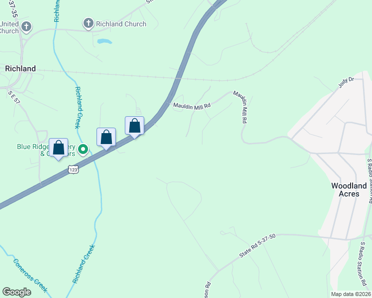 map of restaurants, bars, coffee shops, grocery stores, and more near 580 Cedar Grove Lane in Seneca