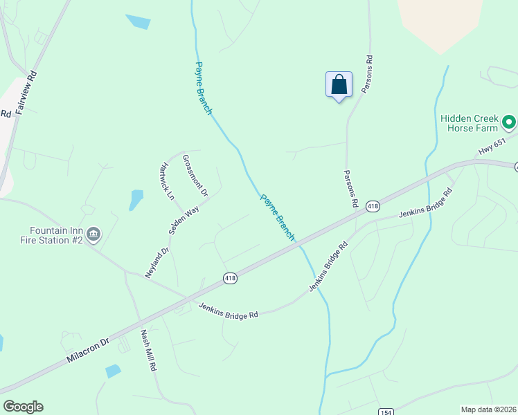 map of restaurants, bars, coffee shops, grocery stores, and more near 26721 418th Highway in Fountain Inn