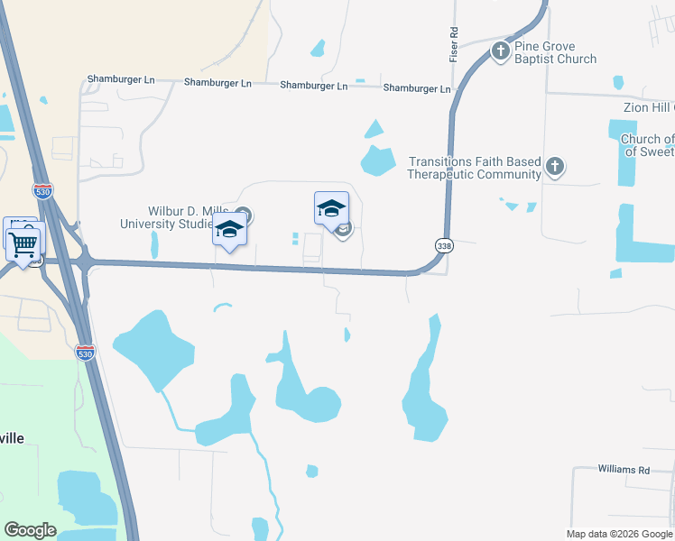 map of restaurants, bars, coffee shops, grocery stores, and more near 1210 East Dixon Road in Little Rock