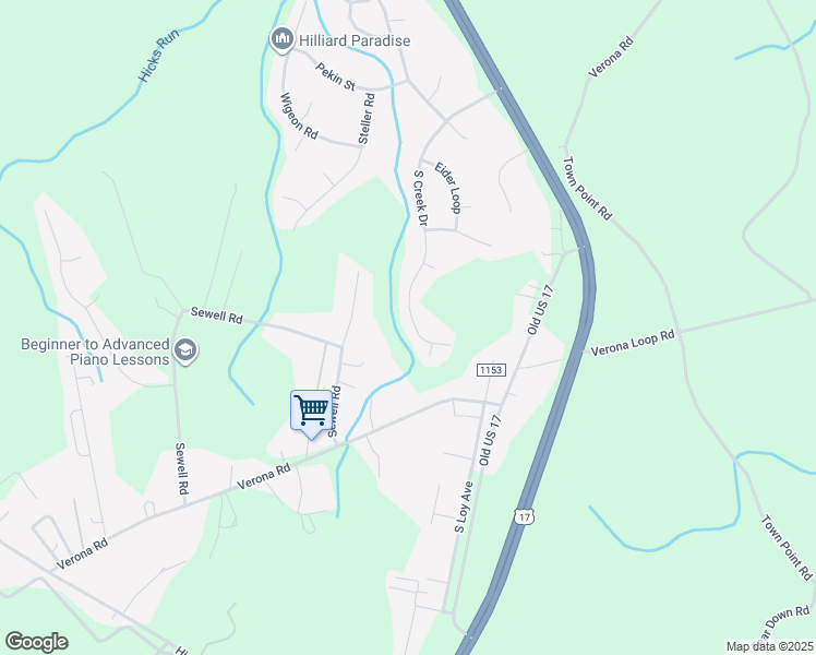 map of restaurants, bars, coffee shops, grocery stores, and more near 254 South Creek Drive in Jacksonville