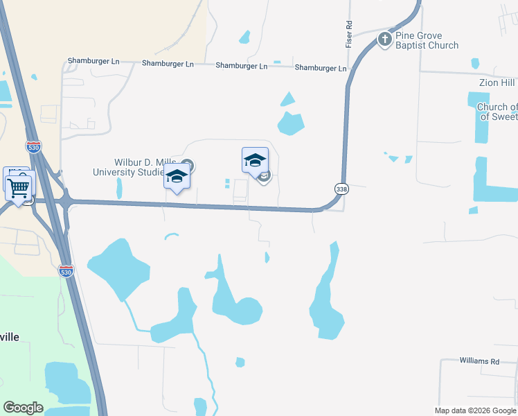 map of restaurants, bars, coffee shops, grocery stores, and more near 1205 East Dixon Road in Little Rock
