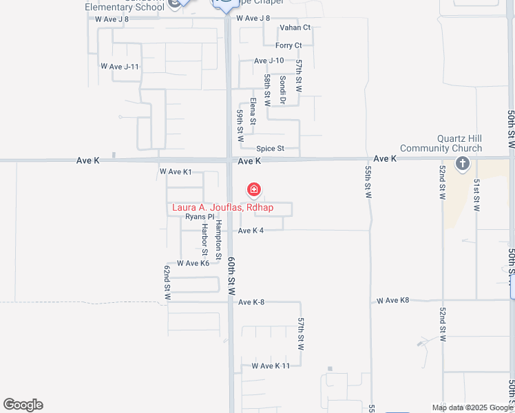 map of restaurants, bars, coffee shops, grocery stores, and more near 5812 West Avenue K-2 in Lancaster