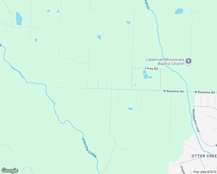 map of restaurants, bars, coffee shops, grocery stores, and more near 16100 West Baseline Road in Little Rock