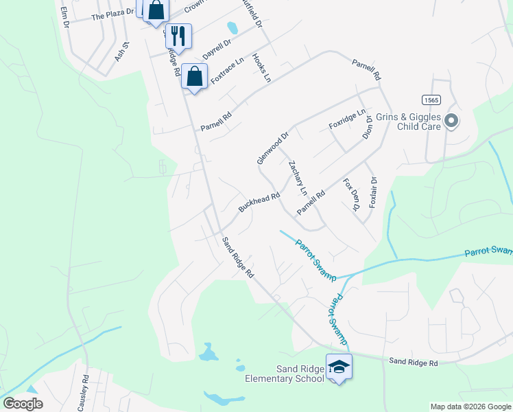 map of restaurants, bars, coffee shops, grocery stores, and more near 301 Rack Lane in Hubert