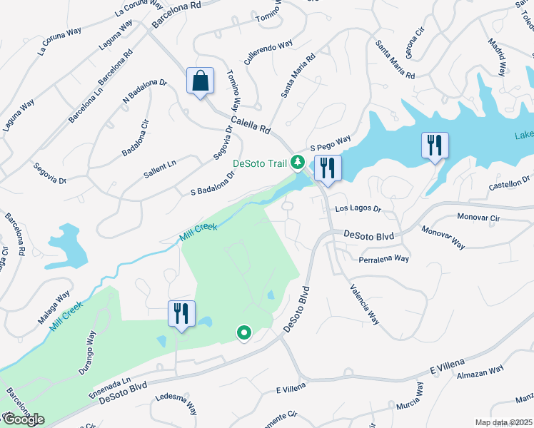 map of restaurants, bars, coffee shops, grocery stores, and more near 163 Cordero Lane in Hot Springs