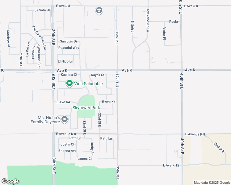 map of restaurants, bars, coffee shops, grocery stores, and more near 3365 East Avenue K 3 in Lancaster