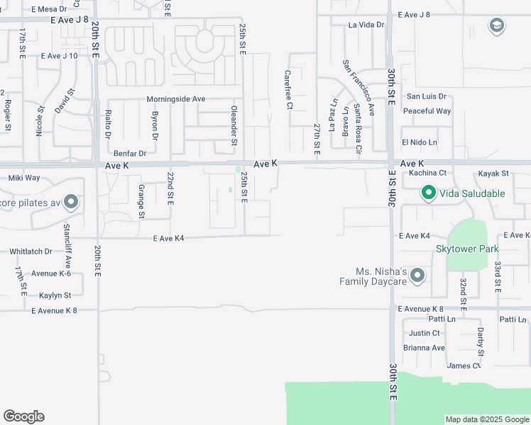 map of restaurants, bars, coffee shops, grocery stores, and more near 2541 East Avenue K 3 in Lancaster