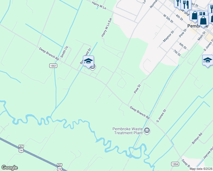 map of restaurants, bars, coffee shops, grocery stores, and more near State Road 1339 in Pembroke