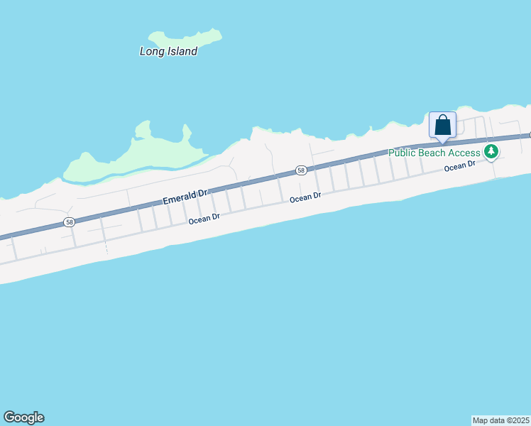 map of restaurants, bars, coffee shops, grocery stores, and more near 4309 Ocean Drive in Emerald Isle