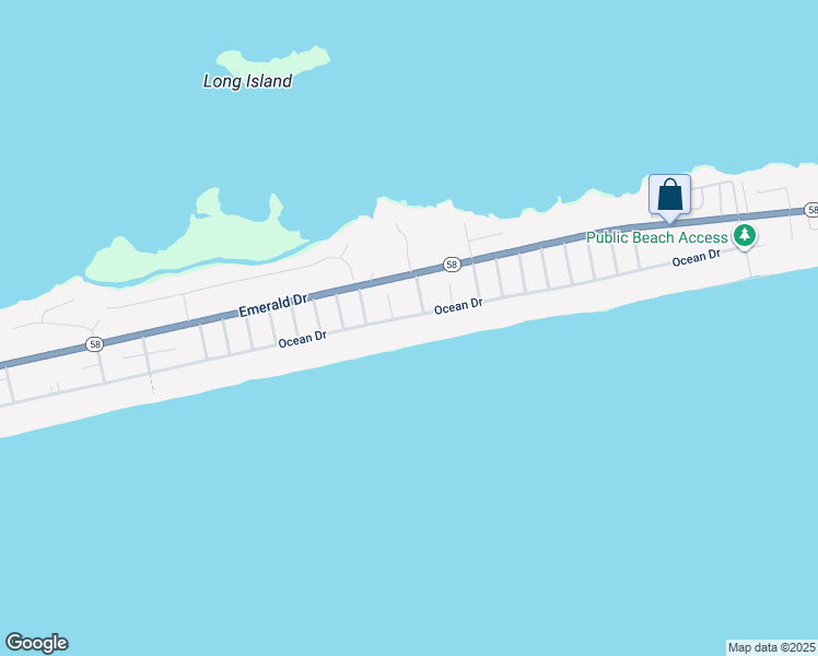 map of restaurants, bars, coffee shops, grocery stores, and more near 4309 Ocean Dr in Emerald Isle