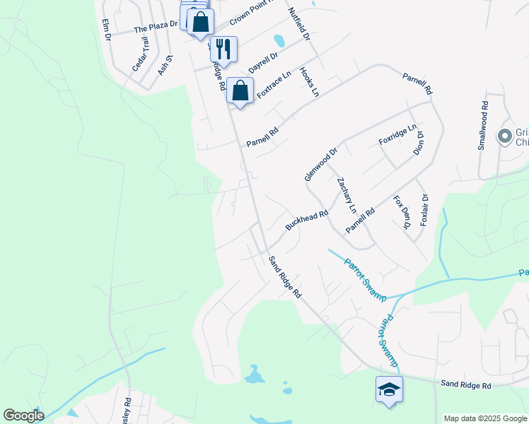 map of restaurants, bars, coffee shops, grocery stores, and more near 102 Reese Lane in Hubert