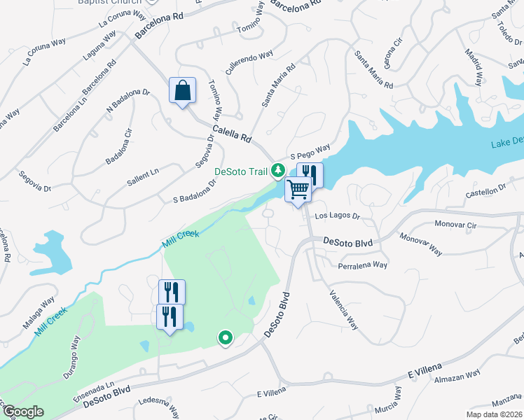 map of restaurants, bars, coffee shops, grocery stores, and more near 163 Cordero Lane in Hot Springs