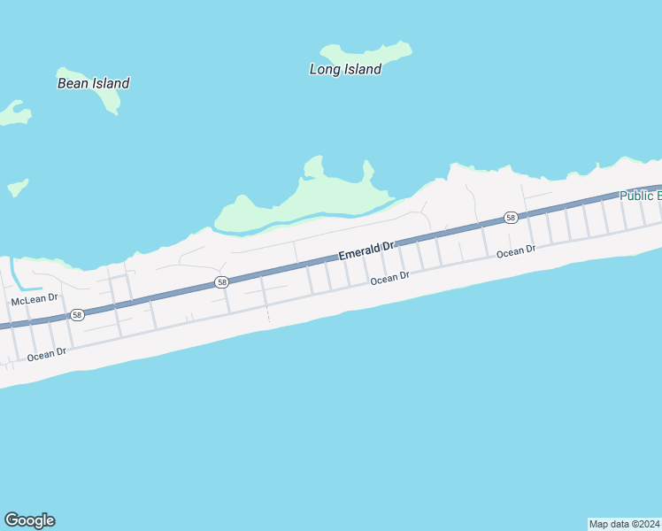 map of restaurants, bars, coffee shops, grocery stores, and more near 106 Matt Drive in Emerald Isle
