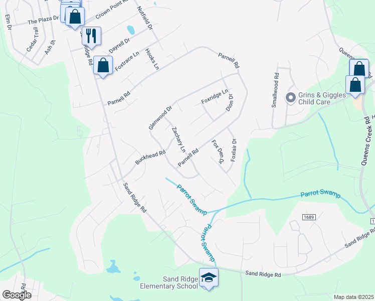 map of restaurants, bars, coffee shops, grocery stores, and more near 225 Zachary Lane in Hubert