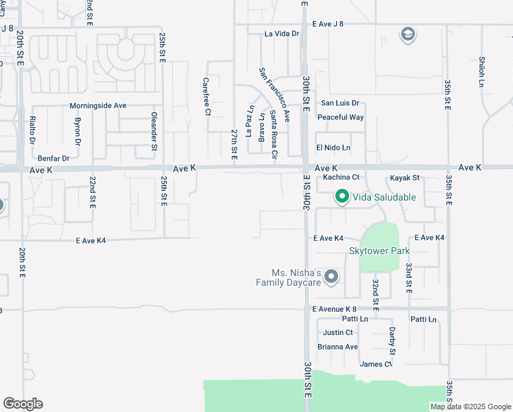 map of restaurants, bars, coffee shops, grocery stores, and more near 43469 Bravo Lane in Lancaster