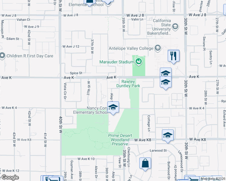 map of restaurants, bars, coffee shops, grocery stores, and more near 3540 Stillmeadow Lane in Lancaster