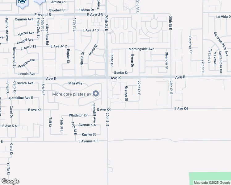 map of restaurants, bars, coffee shops, grocery stores, and more near 2019 Ogden Lane in Lancaster