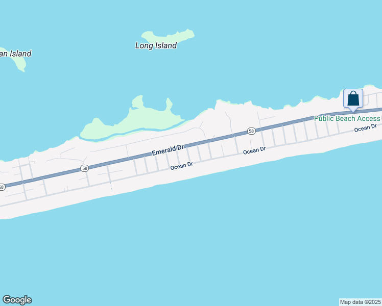 map of restaurants, bars, coffee shops, grocery stores, and more near 104 Lawrence Street in Emerald Isle