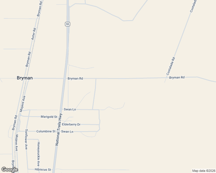 map of restaurants, bars, coffee shops, grocery stores, and more near Bryman Road in Oro Grande