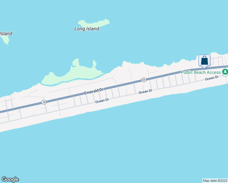 map of restaurants, bars, coffee shops, grocery stores, and more near 104 Bryan Street in Emerald Isle