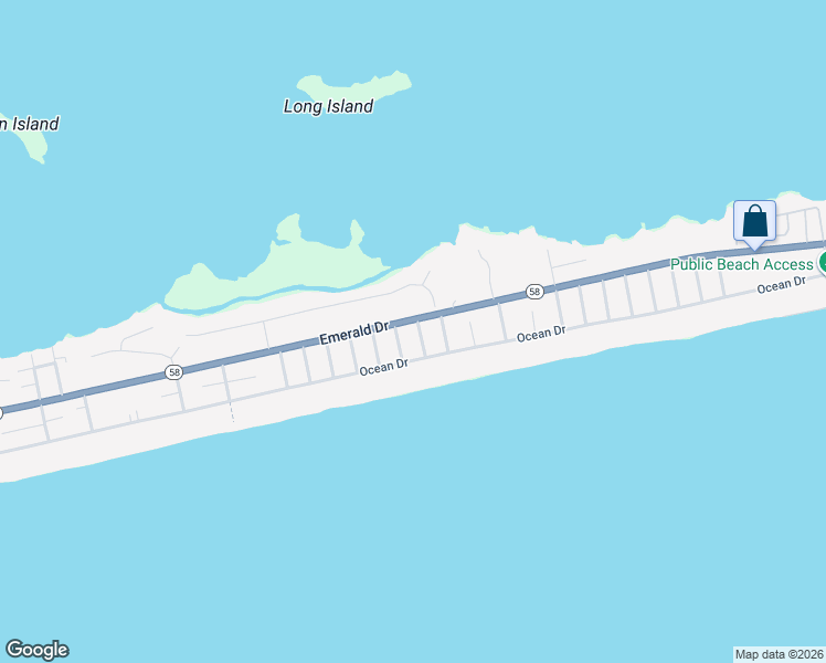 map of restaurants, bars, coffee shops, grocery stores, and more near 107 Bryan Street in Emerald Isle