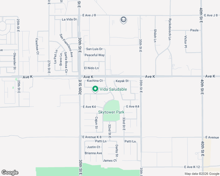 map of restaurants, bars, coffee shops, grocery stores, and more near 43522 32nd Street East in Lancaster