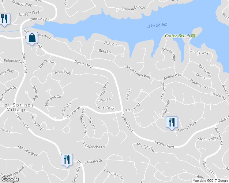 map of restaurants, bars, coffee shops, grocery stores, and more near 25 Alina Lane in Hot Springs
