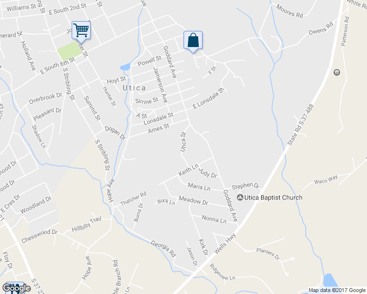 map of restaurants, bars, coffee shops, grocery stores, and more near 8034 Utica Street in Seneca