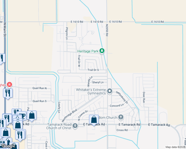 map of restaurants, bars, coffee shops, grocery stores, and more near 1016 Trail Drive West in Altus