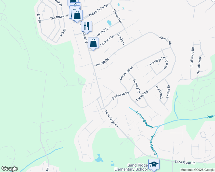 map of restaurants, bars, coffee shops, grocery stores, and more near 210 Stag Court in Hubert