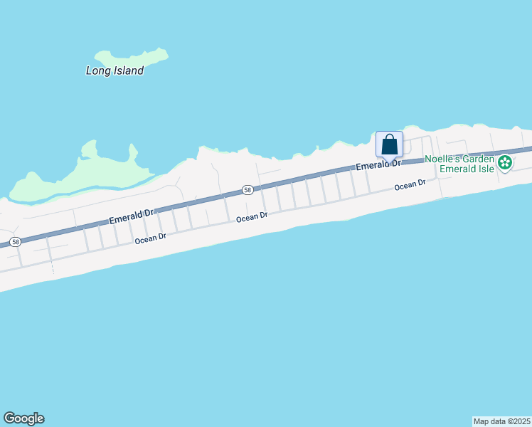 map of restaurants, bars, coffee shops, grocery stores, and more near 104 Georgia St in Emerald Isle