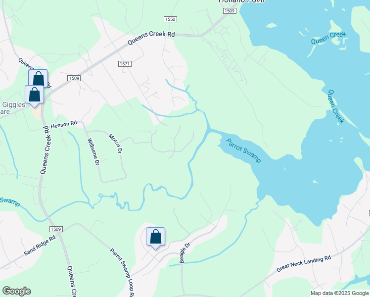 map of restaurants, bars, coffee shops, grocery stores, and more near 422 Garland Shores Drive in Hubert