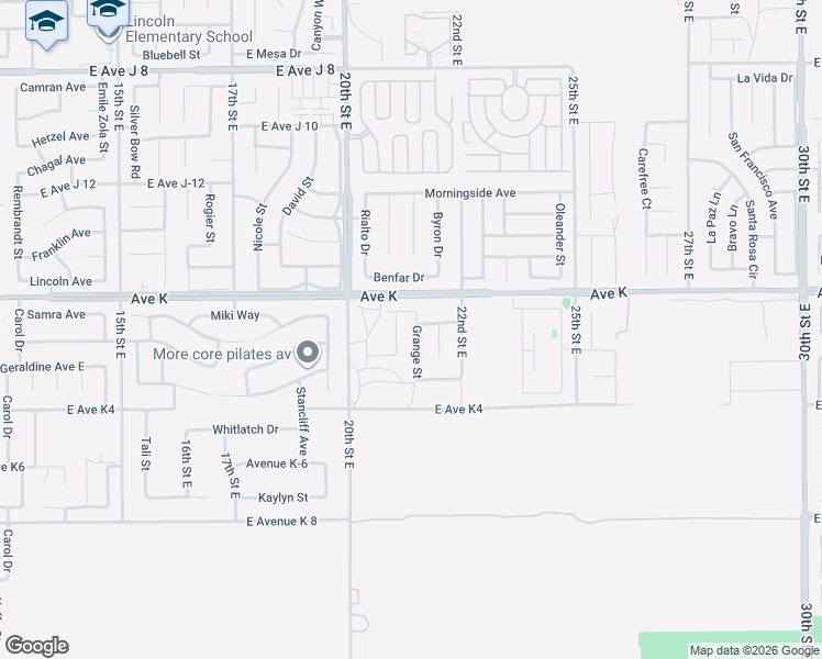 map of restaurants, bars, coffee shops, grocery stores, and more near 43527 Grange Street in Lancaster