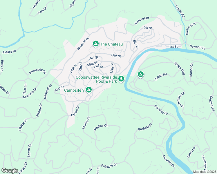 map of restaurants, bars, coffee shops, grocery stores, and more near 207 37th Street in Ellijay