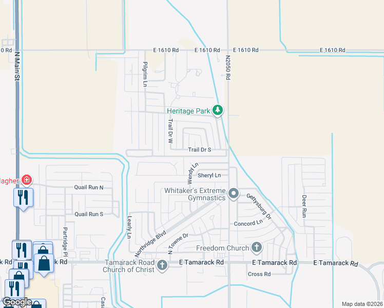 map of restaurants, bars, coffee shops, grocery stores, and more near 1016 Trail Drive West in Altus