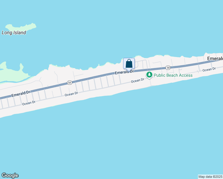 map of restaurants, bars, coffee shops, grocery stores, and more near 3507 Ocean Drive in Emerald Isle