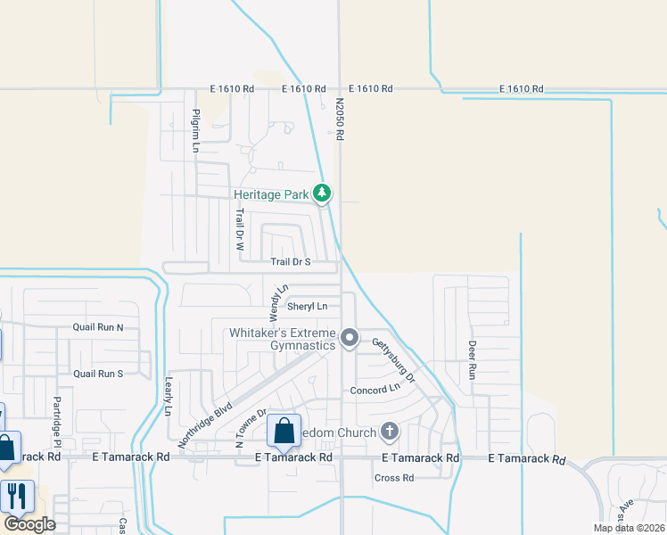 map of restaurants, bars, coffee shops, grocery stores, and more near 1217 Wendy Lane in Altus