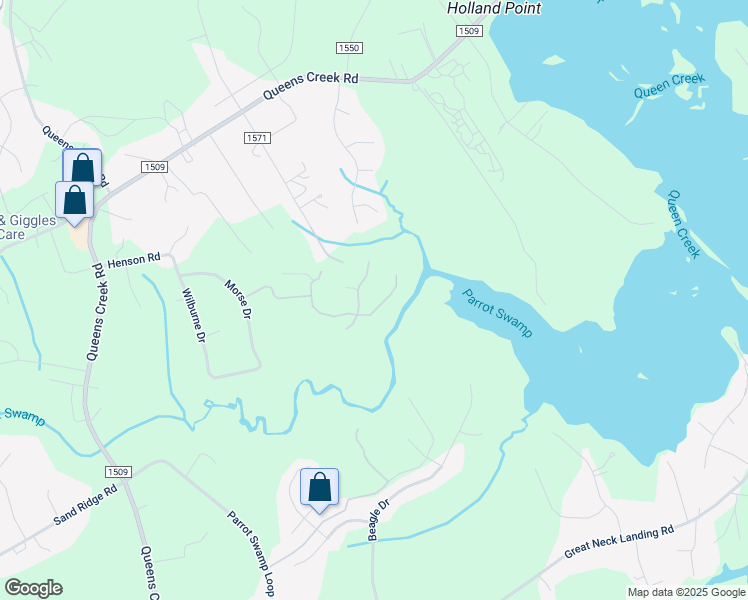 map of restaurants, bars, coffee shops, grocery stores, and more near 405 Garland Shores Drive in Hubert