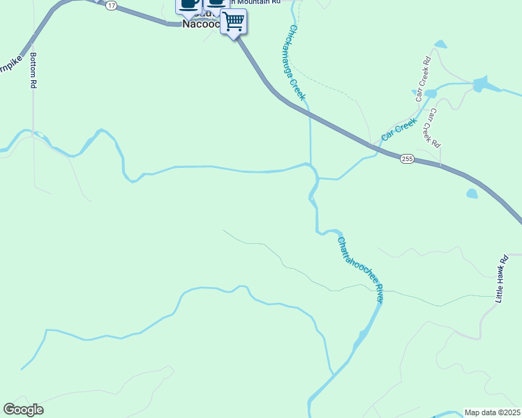 map of restaurants, bars, coffee shops, grocery stores, and more near 928 River Bridge Trail in Sautee Nacoochee