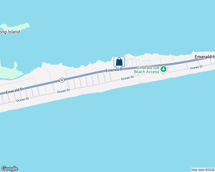 map of restaurants, bars, coffee shops, grocery stores, and more near 3401-3499 Ocean Dr in Emerald Isle