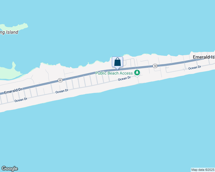 map of restaurants, bars, coffee shops, grocery stores, and more near 3401-3499 Ocean Dr in Emerald Isle